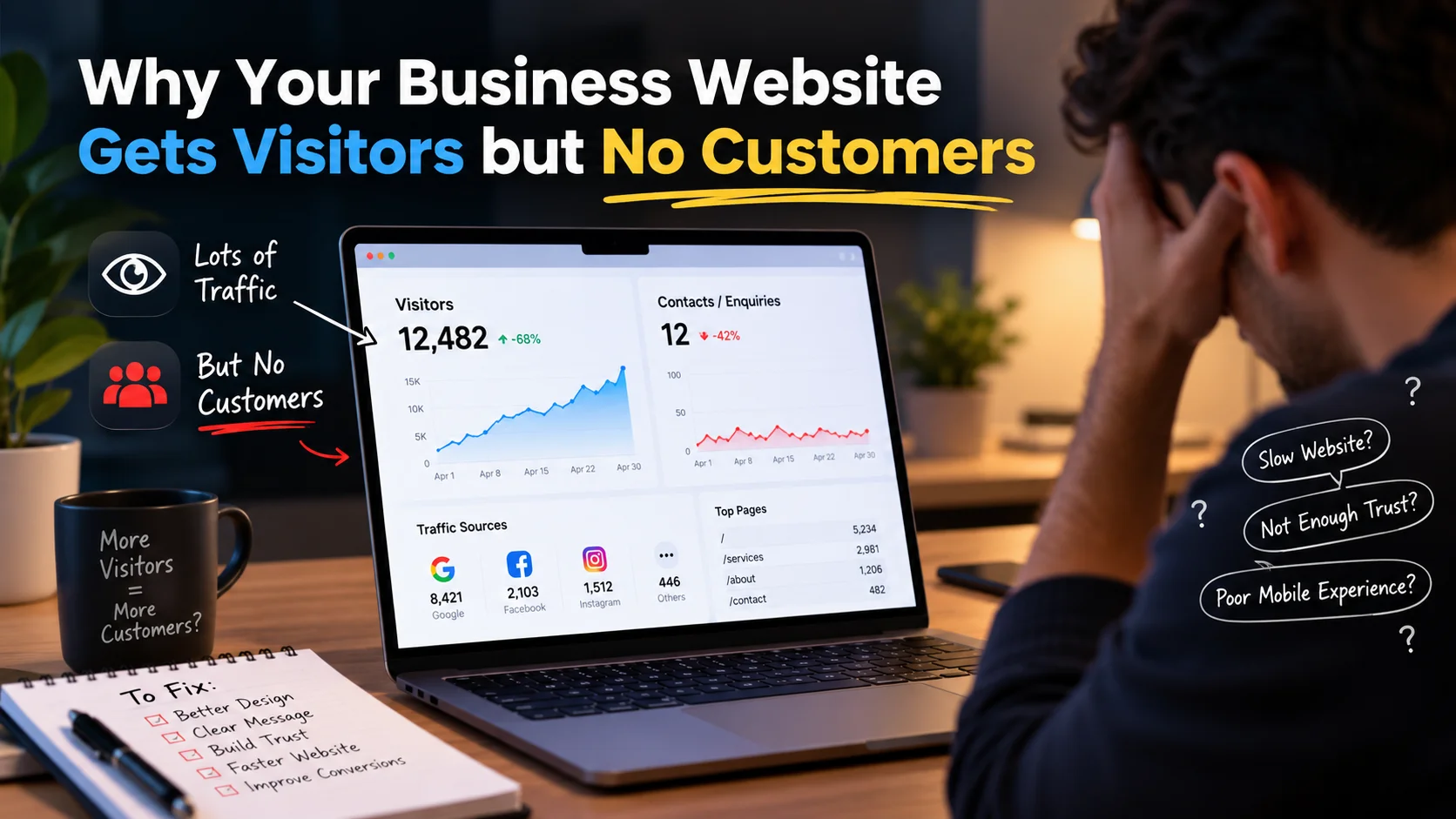 Business website getting visitors but struggling to convert them into customers