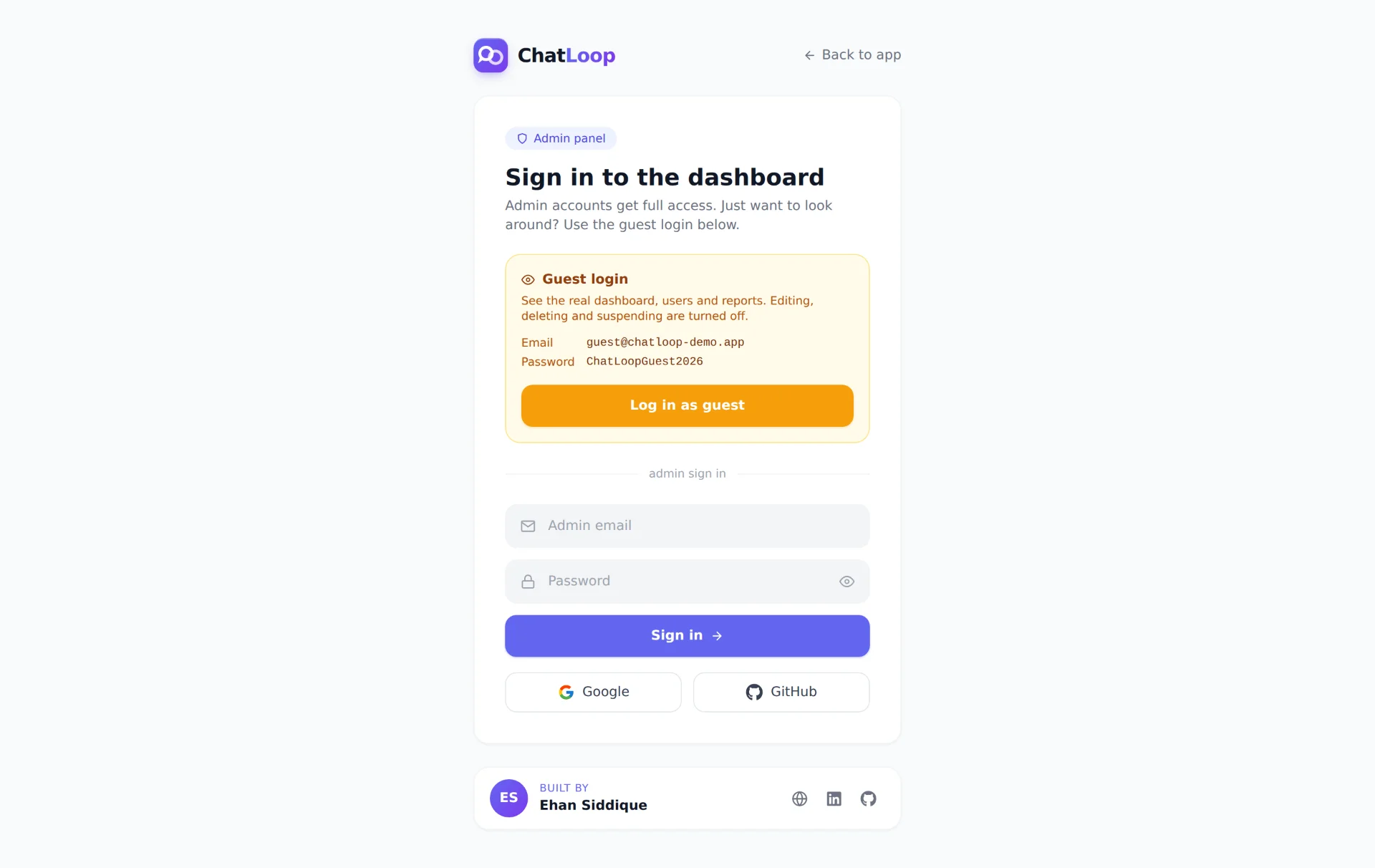 ChatLoop — Real-Time Chat Application by Ehan Siddique screenshot 4