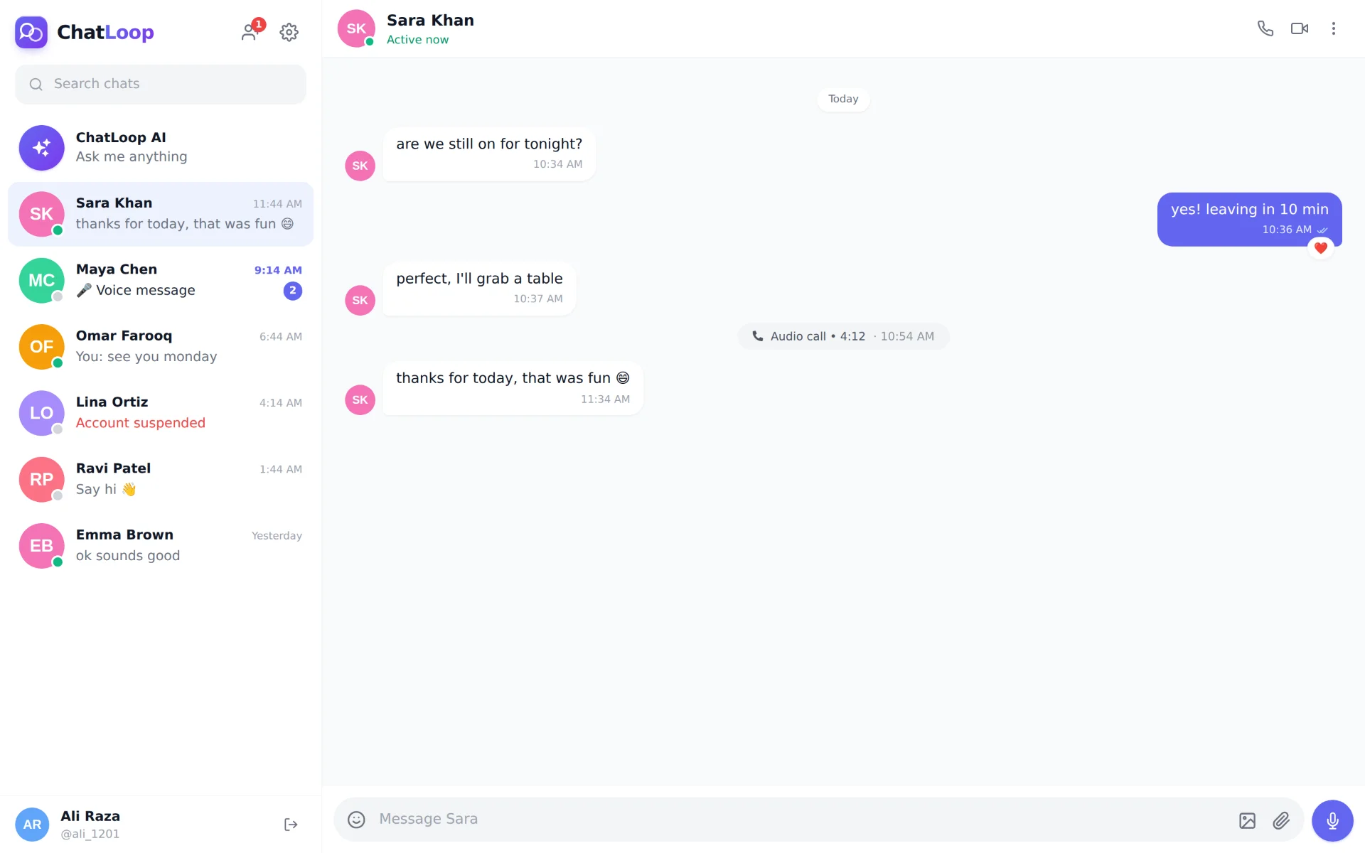 ChatLoop — Real-Time Chat Application by Ehan Siddique screenshot 12